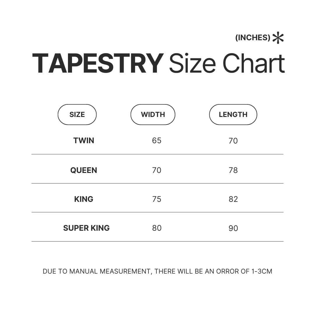 Tapestry Size Chart - TMNT Merch