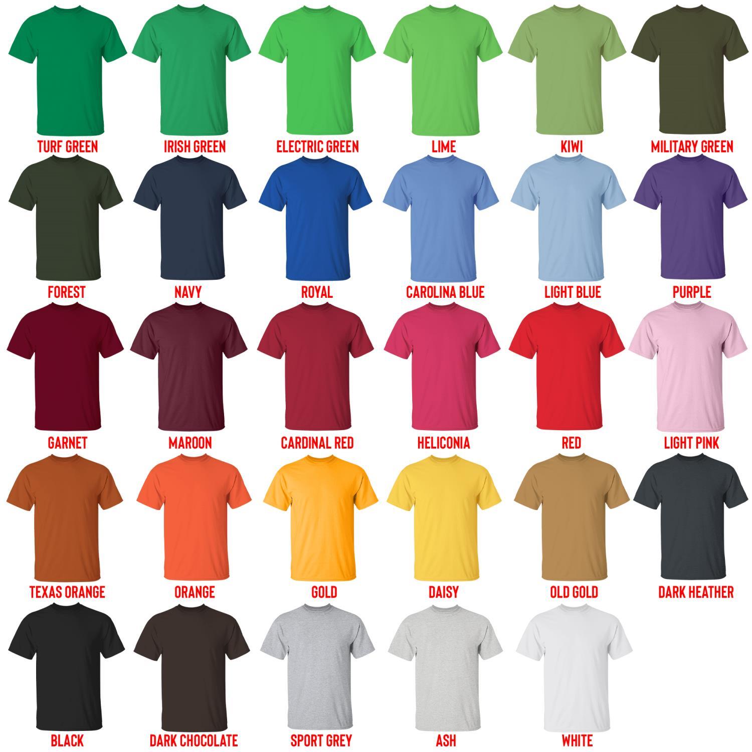 t shirt color chart - TMNT Merch