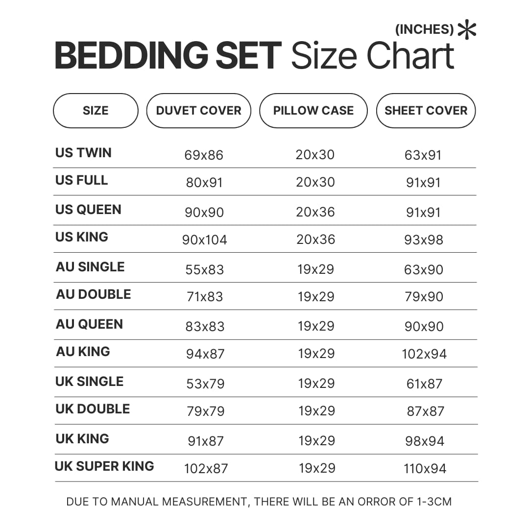 Product size chart