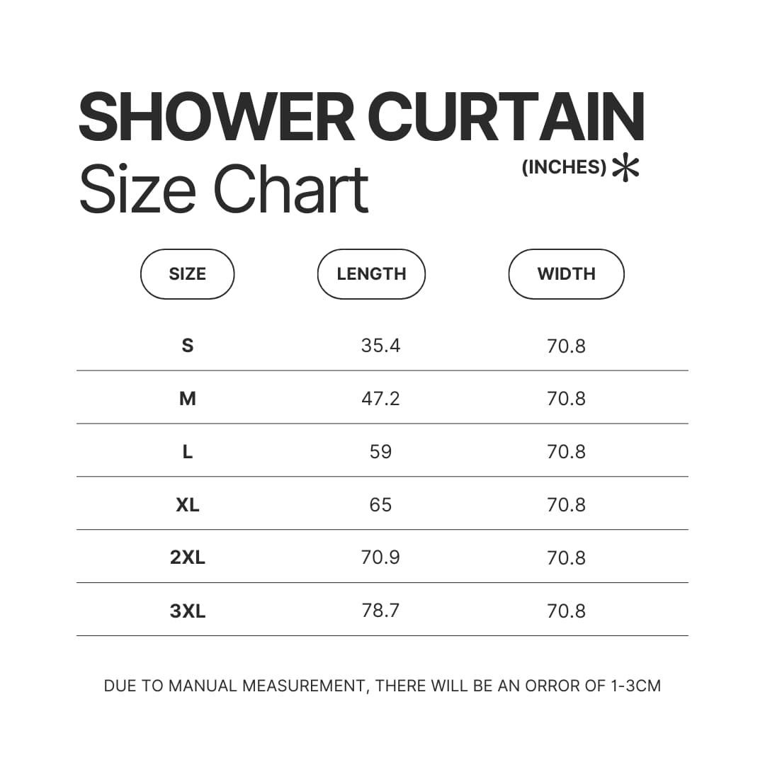 Shower Curtain Size Chart - TMNT Merch